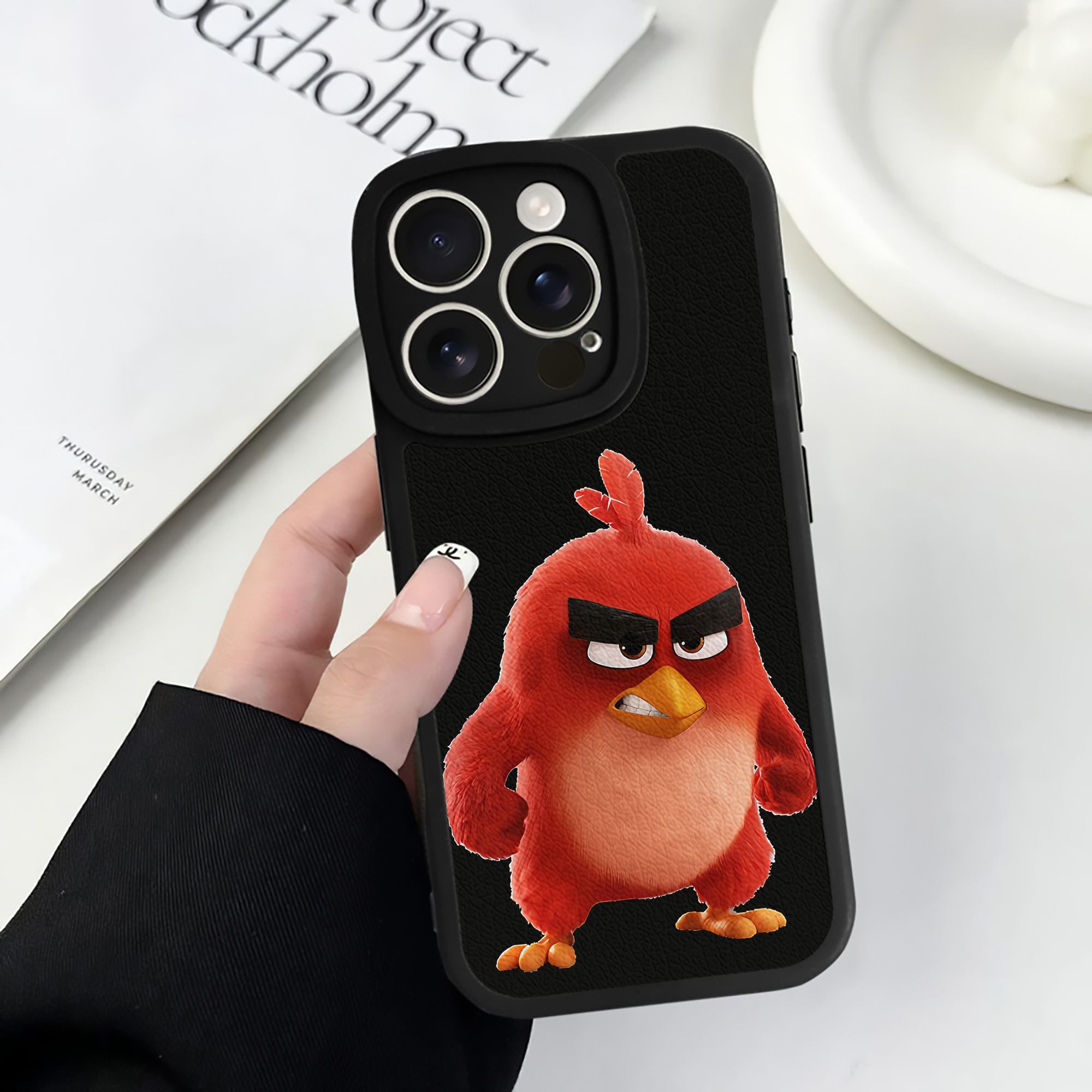 （画像用） Angry Birds アングリーバード 【iPhone 16シリーズ対応】シリコンスマホケース（レザー調） 材質：シリコン